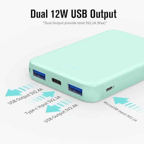 VANYUST S22 Portable Charger, Mini Colorful Power Bank, PowerNano, 5000mAh External Battery Pack Compatible with iPhone 15/14/13/12/11/X All Series and Android Phone,Green — view 2