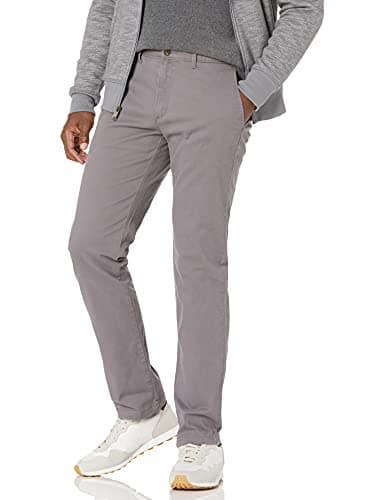 Amazon Essentials Men's Slim-Fit Casual Stretch Khaki, Dark Grey, 38W x 28L
