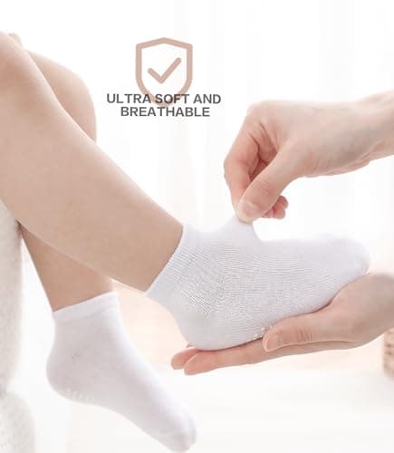 JAKIDAR 12 Pair Baby Toddler Socks Non-Slip Grip Cotton Ankle Socks for Boys Girls Non Skid Soles for Infants Kids, Assorted Girl, 12-24 Months — view 3
