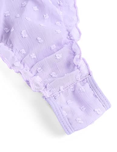 Avidlove Bra and Panty Set Cute & Sexy Chiffon Ruffle Lingerie Set Mesh Babydoll Chemise Lavender Large — view 5