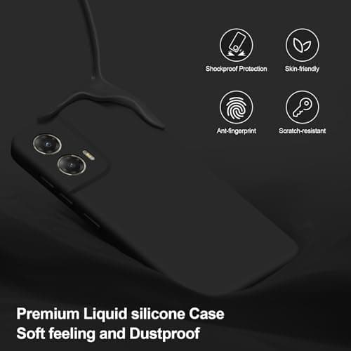 Btstring Case for Motorola Moto G Stylus 5G 2024, Soft Silicone Case with Upgraded Camera Protection, Shockproof Slim Case Cover with Anti-Scratch Microfiber Lining, Black — view 2