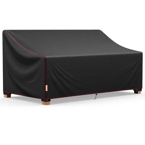 Patio Sofa Cover, 3-Seater Outdoor Couch Covers Waterproof Winter, 420D Patio Furniture Cover Loveseat, Outdoor Sofa Covers with Anti UV and No Tears (Black-sofa cover, 78" W x 34" D x 31" H)