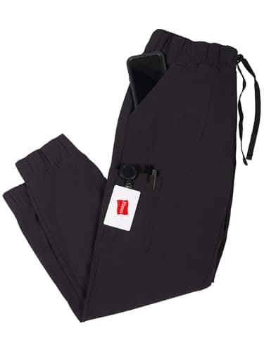 Hanes Women's Scrubs Cargo Joggers, Healthcare Scrub Joggers for Women, Moisture Wicking, New Ebony, Size M — view 2
