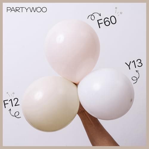 PartyWoo Balloons, 50 pcs 5 Inch Matte White Balloons, for Balloon Garland or Balloon Arch as Party Decorations, Wedding Decorations, Neutral Baby Shower Decorations, White-Y13 — view 6