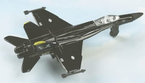 Hot Wings F-18 Jet (Black & Yellow) with Connectible Runway — view 2
