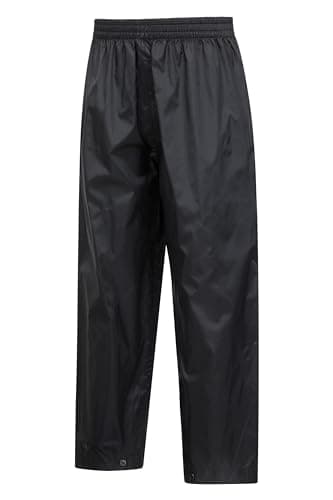 Mountain Warehouse Pakka Kids Waterproof Rain Pants - Splash Pants, Overtrousers, Boys & Girls Black Kids 9-10 Yrs (128-140 cm) — view 4