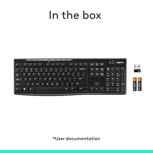 Logitech K270 Full Size Wireless Keyboard for Windows - Black — view 4