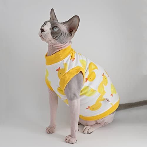 Sphynx Hairless Cat Cotton T-Shirts Cat Vest Pet Clothes Kitten Shirts — view 3