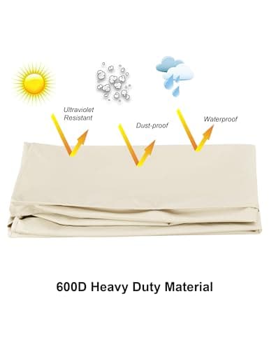 iBirdie Outdoor TV Cover 28 to 32 inch Weatherproof, Cover Size 29''L x 19''H, Waterproof for Outside Flat Screen 28 to 32 inch TV, Beige, 600D Thick Fabric Screen Protector with Bottom — view 4
