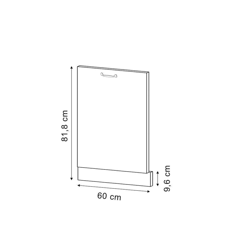 Vicco Panel Frontal del lavavajillas R-Line, Sonoma, 60 cm sin encimera, para combinación Libre Dentro de Sistemas de Cocina modulares — view 2