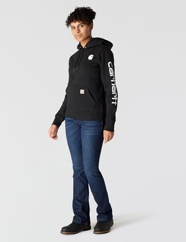 Carhartt Women's Iconic Clarksburg Logo Sweatshirt, Black, Medium — view 3