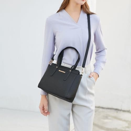Montana West 3PCS Purses for Women Tote Bag and Wallet Set Shoulder Satchel Crossbody Bags Leather Handbag for Gift Travel Casual Work MWC-HB-SET3-C032W-BK — view 2