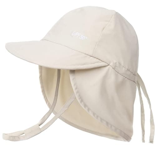 FURTALK Baby Sun Hat with Neck Flap UPF 50+ Adjustable Baby Boys Girls Summer Beach Hat for Traveling Swim Hat Beige