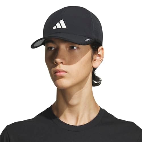 adidas Men's Superlite Hat – Lightweight Moisture-Wicking Cap for Workout and Training, Black/White/3, OSFA — view 4