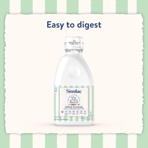 Similac Organic Infant Formula, Easy to Digest, USDA-Certified Organic, Ready to Feed, 32-fl-oz Bottle, Pack of 6 — view 6