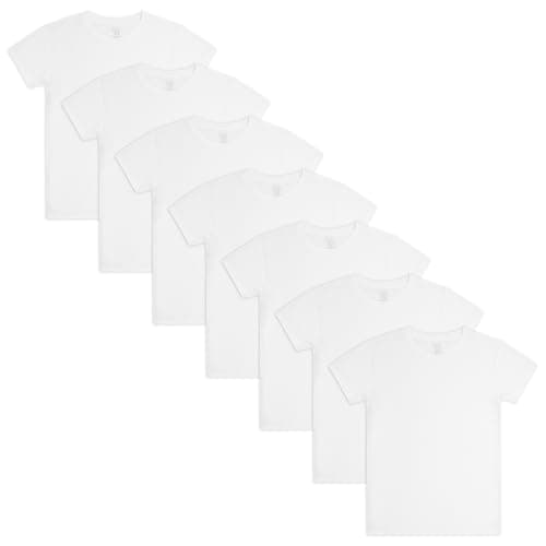 Fruit of the Loom Big Cotton T Shirt, Boys-7 Pack-White, Medium