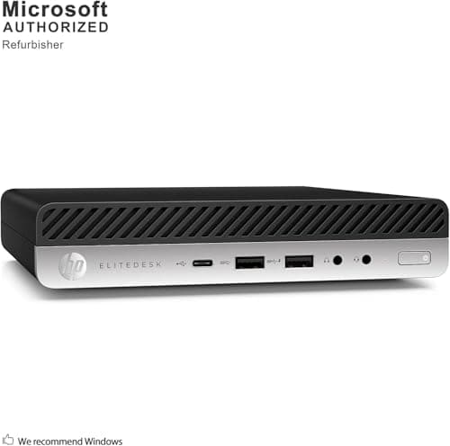 HP EliteDesk 800 G3 Mini Business Desktop Computer, Intel Core i5-6500T, 32GB DDR4 RAM, 512GB NVMe SSD, Built-in Intel AX200 WiFi 6 + Bluetooth, Wireless Keyboard and Mouse, Windows 11 Pro (Renewed) — view 2