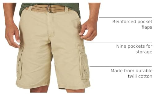 Lee mens Dungarees New Belted Wyoming Cargo Shorts, Buff, 36 US — view 5