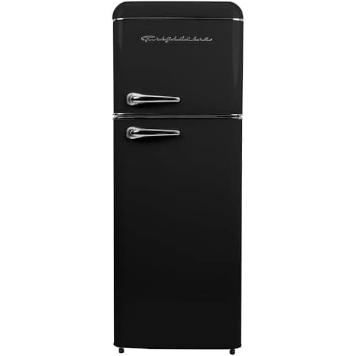 Frigidaire EFR756, 2 Door Apartment Size RETRO Refrigerator with Top Freezer, Chrome Handles, 7.5 cu ft