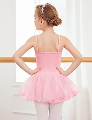 Zaclotre Girls Sequin Leotard Sparkly Strap Ballet Skirted Leotards Tutu Dress Ballerina Outfit Dance Costume for Kids — view 2