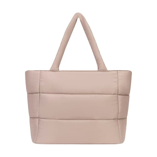PUMA Women's Plush Soft Nylon Tote with Padded Straps, Zip Closure & Metal Logo Plaque, Rose Latte, One Size — view 2