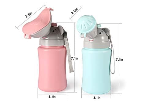 ONEDONE Travel Urinal Portable Potty Pee Cup for Kids Girls Urinal Emergency Toilet for Camping Car Travel and Kid Potty Pee Training Pee Bottle for Toddlers Kids Children Baby Girls(Pink) — view 4