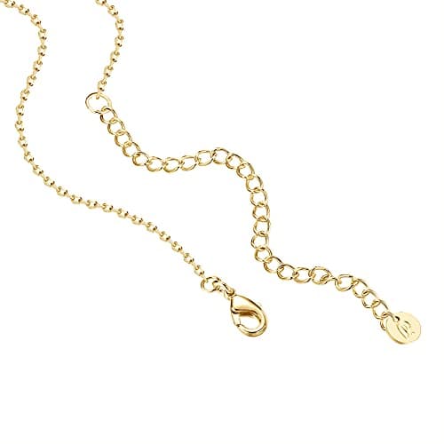 PAVOI 14K Yellow Gold Plated Station Chain Necklaces for Women - Dainty Simulated Diamond Necklace - Layering Cubic Zirconia Chain — view 2