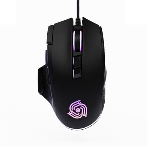 Wired Mouse for Gaming – USB Computer Mouse with 8 Programmable Buttons, 6 Adjustable DPI , Mechanical Switches, Rapid Fire & Sniper Buttons, Compatible with PC and Laptop – Black (Wicked Widow)