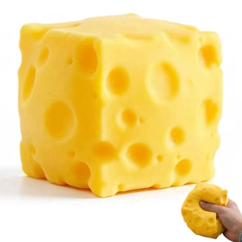 Yellow Cheese Squishy Toy Slow Rising Soft Squeeze Fidget Toy Stress Relief Sensory Desk Toy for Kids Adults Cute Party Gift