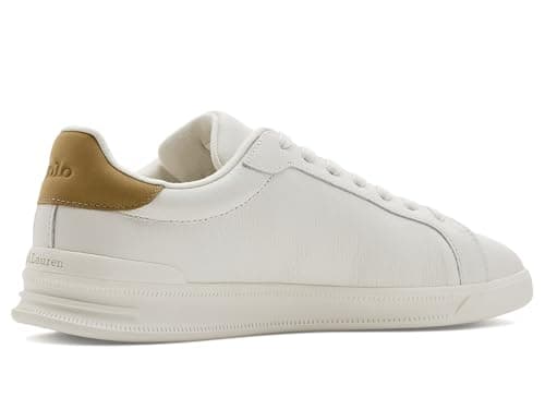 POLO RALPH LAUREN, Mens, Heritage Court II Leather Sneakers, Deckwash White/Bone, 9.5, Medium — view 2