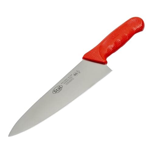 Winco 8" Commercial-Grade Chef's Knife with German Steel Blade, Red — view 2