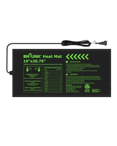 BN-LINK Seedling Heat Mat for Seed Starting 10" x 20.75", Waterproof Warming Mat Plant Heating Pad for Seed Germination, Indoor Growing, Hydroponic, Greenhouse, ETL Listed
