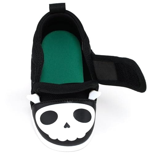 ikiki Squeaky Shoes for Toddlers with On/Off Squeaker Switch - Version 2-2025, Black Skull V2, 5 Toddler — view 3