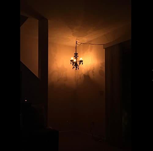 The Original Gypsy Color 3 Light Mini Plug-in Black Chandelier for H17" W12", Black Metal Frame with Black Acrylic Crystals — view 4