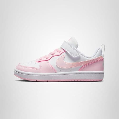 Nike Little Kid's Court Borough Low Recraft Shoes, White/Pink Foam, 12C — view 9