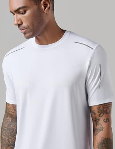 5 Pack Men’s Active Quick Dry Crew Neck T Shirts | Athletic Running Gym Workout Short Sleeve Tee Tops Bulk, Steel Blue/Charcoal/White/Navy Blue/Black, 4X-Large — view 2