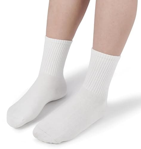 BomKinta 12 Pairs Women Casual Calf Socks - Cute Cotton Crew Socks - Soft Above Ankle Sock Gifts All White Size 5-10 — view 4