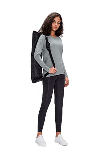 Boyzn Women's 3 Pack Long Sleeve Workout Running Shirts, UPF 50+ Sun Protection Shirts, Athletic Exercise Gym Yoga T-Shirts Black/White/Grey 3P01-M — view 3