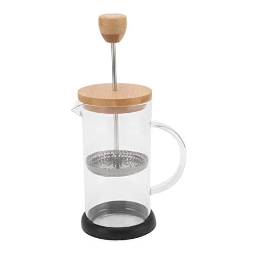 Rengue Glass French Press Stainless Steel Coffee Maker with Accent Filter for Home Office Camping (350ml Cover)