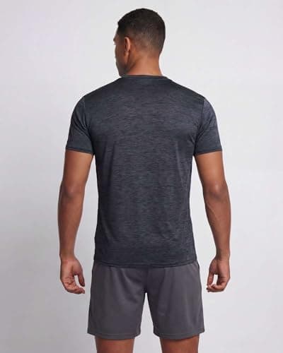 Men's Quick Dry Fit Dri-Fit Short Sleeve Active Wear Training Athletic Essentials Crew T-Shirt Fitness Gym Wicking Tee Workout Casual Sports Running Tennis Exercise Undershirt Top - 5 Pack,Set 1-M — view 5