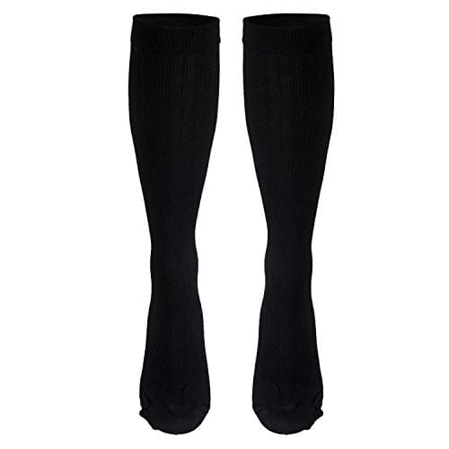 Truform Compression Socks, 8-15 mmHg, Men's Dress Socks, Knee High Over Calf Length, Black, Medium — view 4