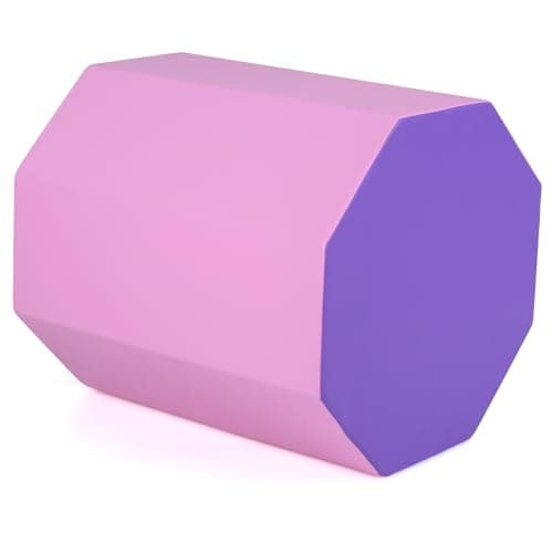 Goplus 24.5” x 26” Octagon Gymnastics Mat, Skill Shape Tumbling Mat w/Waterproof Zippered Cover & Thick Filling, Somersault Backbend Trainer for Cheerleading & Martial Arts (Purple) (Purple)