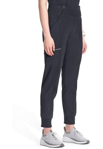 Infinity Women's Scrub Jogger Pants Mid Rise Bottoms with 5 Pockets, Moisture Wicking & 360° Stretch Fabric - CK110AT, L Tall, Pewter — view 6