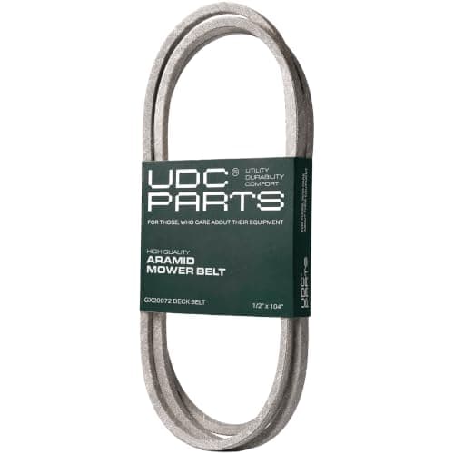 UDC Parts GX20072 Deck Belt, 1/2" x 104", Replace John Deere 42 Inch D110 L110 D105 E100 D130 S100 LA105 L100 D100 E130 L111 E110 E120 D125 125 LA135 LA110 S100 UC32283 GY20570 Flat Belt/Aramid Cord