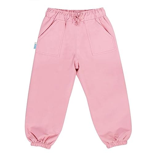 Jan & Jul Waterproof Rain Pants for Girls, Kids' Lightweight Splash Pants (Single-Layer: Dusty Pink, Size 5T)