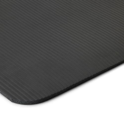 Amazon Basics 1/2 Inch Extra Thick Exercise Yoga Mat with Carrying Strap for Home Workouts and Fitness, 74" x 24", Black — view 2
