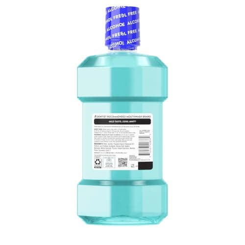 Listerine Cool Mint Alcohol-Free Mild Mouthwash, Oral Rinse Kills 99.9% of Germs that Cause Bad Breath, Less Intense Taste, Mild Mint Flavor, 1 L — view 8