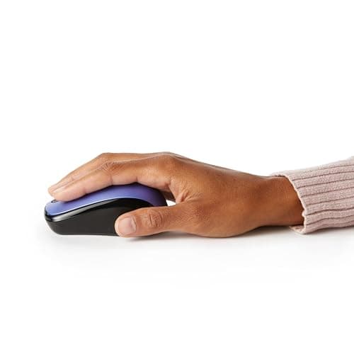 Amazon Basics 2.4 GHz Wireless Optical Computer Mouse with USB Nano Receiver, Portable, Easy Setup, Blue — view 2