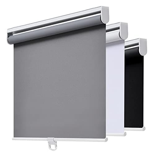 AOSKY Cordless Roller Shades Blackout Blinds for Windows Room Darkening Rolled Up Shades with Spring System, UV Protection Window Shades Door Blinds for Home 25" W x 72" H (64W x 183H cm),Grey