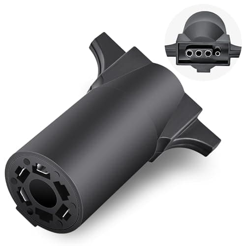 Nilight 7-Way to 4-Way Flat Blade Trailer Adapter Waterproof Rugged Nylon Housing 7-pin to 4-pin Trailer Wiring Adapter